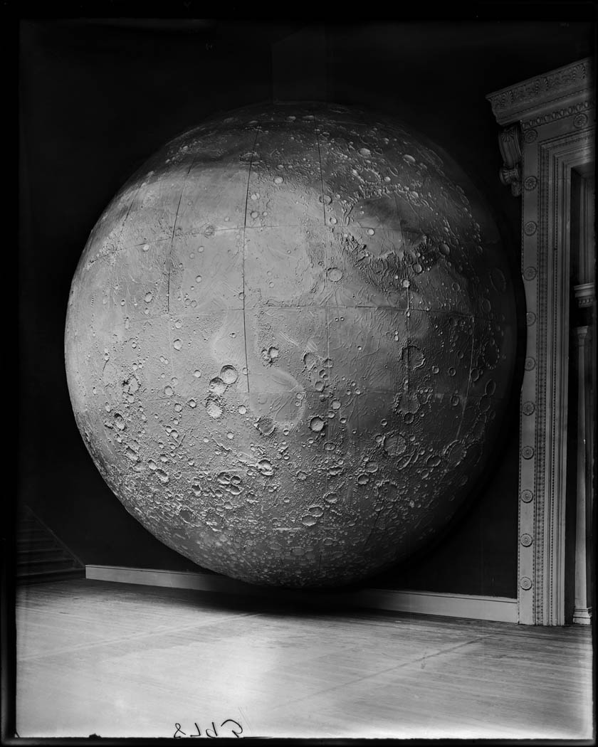 Moon Model Prepared by Johann Friedrich Julius Schmidt, Germany, in 1898. Field Columbian Museum, Chicago, 1900. 8x10 inch glass negative