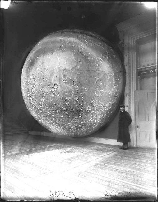 Moon Model Prepared by Johann Friedrich Julius Schmidt, Germany, in 1898. Field Columbian Museum, Chicago, 1900. 11x14 inch glass negative