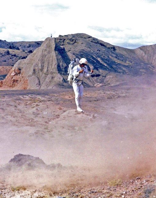 Rocket Man just after lift off with the LRV, Hopi Buttes, Arizona, 1966.