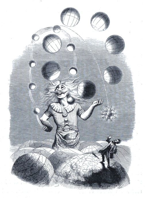 J. J. Gransdville, Illustration du chapitre "Les Mystères de l'infini", in Un autre monde, 1844.