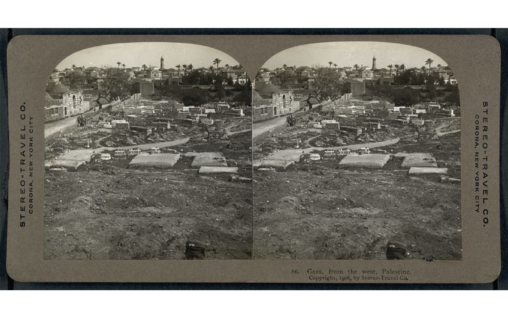 Gaza, from the West, Palestine. Cemetery.
[Stereo-Travel Co., Corona, N.Y.C. c. 1908 March 12.]