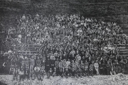 Workers, Guards and Management Staff of the Borralha Wolfram Mines, Montalegre, Portugal, 1918.