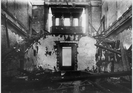 Burnt-out staircase of the Neues Museum, Berlin, after 1945