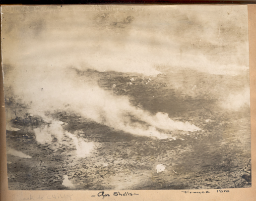 An aerial shot of a gas attack in France, 1916.
Photograph: EJ Watkins