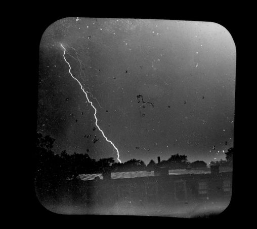 William N. Jennings, Lightning Photograph, 1885. Glass lantern slide. The Franklin Institute, Philadelphia.