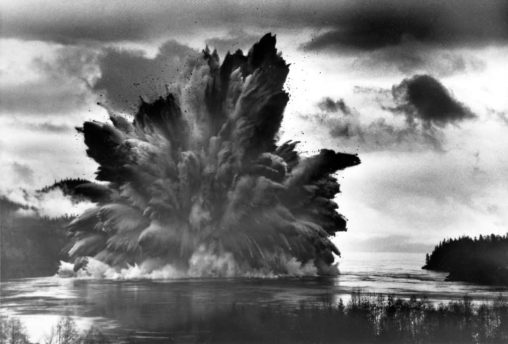April 5, 1958 - Ripple Rock, an underwater mountain within Seymour Narrows near Campbell River, British Columbia, Canada, was destroyed by a programmed underwater explosion.